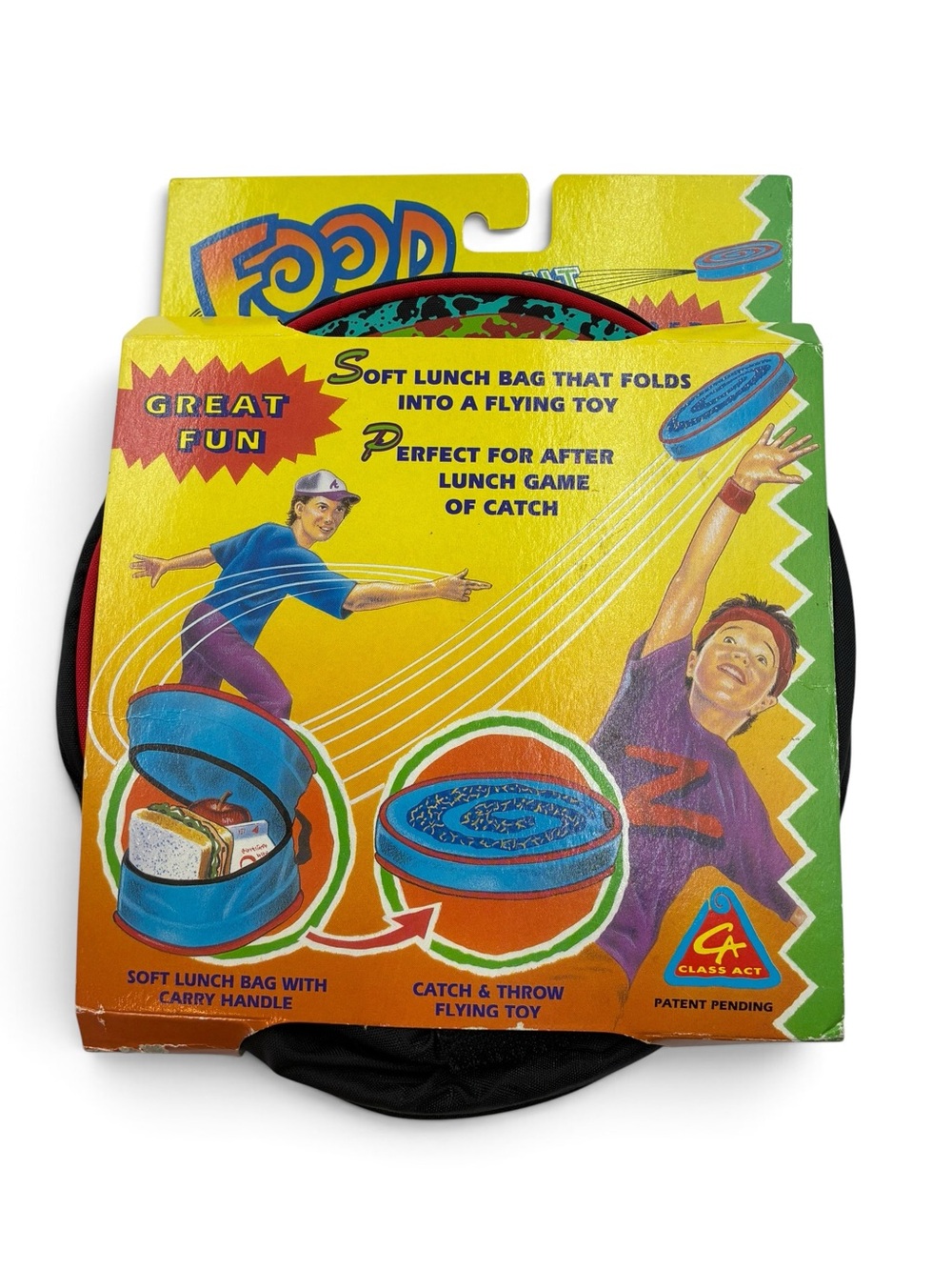 Vintage 90s Food Flight Lunch Bag Flying Disc Toy Class Act New In Package Rare